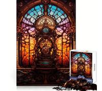 Steampunk Church Stained Hard Jigsaw Puzzle for Adults 1000 Pieces Logic Toy Family Bond Precision Cut Warm Surprise 38x52cm