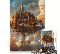 Steampunk City At Clouds 1000 Piece Jigsaw Puzzles for Adults Memory Boost Family Joy Pattern Assembly Santa Wish Pick 38x26cm