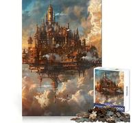 Steampunk City At Clouds Jigsaw 1000 Pieces for Teenagers Logic Boost Toy Calming Play Premium Edge Art Collectible 38x52cm
