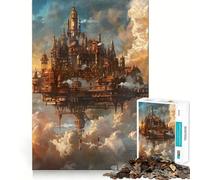 Steampunk City At Clouds Puzzles for Adults 1000 Pieces Strengthen Memory Stress Relief Smooth Edge Heartfelt Gift 50x75cm