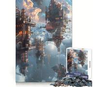 Steampunk City Fantasy 1000 Piece Jigsaws for Teenagers Mind Exercise Toy Mental Relax Design Assembly Santa Wish List 38x52cm