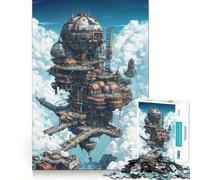 Steampunk City in The Sky 1000 Pieces Jigsaw Puzzles for Teenagers Logic Ability Toy Light Relax Accurate Cut Classic Gift 38x26cm