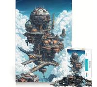 Steampunk City in The Sky 1000 Pieces Jigsaws Adults Puzzles Mind Exercise Toy Shared Fun Precision Cut Art Display 50x75cm