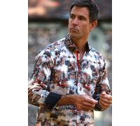 Steampunk City Print Shirt CLAUDIO LUGLI Brown XL