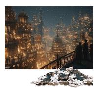 Steampunk City Wooden Jigsaw Puzzle 1000 Pieces for Adults Fun Stress Relief Toy Toy Intellectual Game Education Game Decoration Challenge Educational 1000pcs (75x50cm)