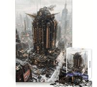Steampunk Cityscape with Towering Structure 1000 Piece Jigsaw Puzzles for Teenagers Cognitive Toy Slow Enjoy Premium Edge Santa Wish Pick 38x52cm