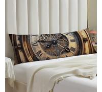 Steampunk Clock Body Pillow Cover with Hidden Zipper 20x54 Full Long Pillowcase for Couch Sofa Decor Breathable Bed Shams Boho Oversized Lumbar Pillow Covers for All Seasons