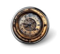 Steampunk Clock Brooch Pins Lapel Pins for Men Women Badge Button Cover Decorative Jewelry Charms for Hats Bags Backpacks Suits Shirts Scarves Clothing Accessories Banquet Wedding Gift
