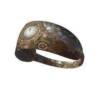 Steampunk Clock Elastic Exercise Headband - Soft Sweat-Wicking Throw for Women