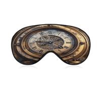 Steampunk Clock Eye Cover Breathable Comfortable Eyeshade Soft Skin Friendly Sleep Mask Party Night Blindfold with Fashion Adjustable Eye Mask for Night Sleeping Travel Nap