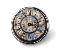 Steampunk Clock Lapel Pins Metal Pin Badge Personalized Pinback Button Badges Classic Round Badge Recognition Enamel Lapel Pin for Jackets, Backpacks, Bags