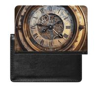 Steampunk Clock Passport Holder Slim Travel Wallet RFID Blocking Card Case Cover Passport Cover Protector Essentials with Credit Card Slots for Women/Men