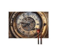 Steampunk Clock Placemats Set of 6 Heat Resistant Woven Placemat Washable Table Mats Non-Slip Place Mats Farmhouse Cloth Placemat for Party Kitchen Dining Decoration Easy to Clean 12x18 Inch