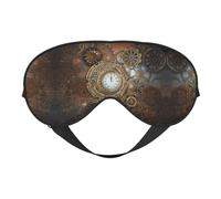 Steampunk Clock Print Soft Eye Mask â€“ Elastic Nighttime Shade, Light-Proof Blindfolds for Plane, Yoga, Travel