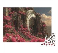 Steampunk Clock Tower 1000 Piece Jigsaw Puzzle Floral Clockwork Tunnel for Adult Educational Games Home Decoration Difficult Challenging Birthday Gifts 38x26cm/1000pcs