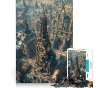 Steampunk Clock Tower Cityscape 1000 Piece Jigsaw Puzzles for Adults Mental Logic Toy Tension Relief Firm Cut Perfect Present 38x26cm