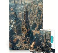 Steampunk Clock Tower Cityscape Jigsaw Puzzles for Adults1000 Piece Sharp Logic Toy Together Fun Tight Cut Memorable Gift 50x75cm