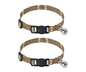 Steampunk Clockwork Gears Adjustable Buckle Kitten Collar 2 Pack Dog Collars for Small Dogs