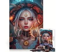 Steampunk Clockwork Girl Jigsaw Puzzle for Teenagers 1000 Pieces Brain Skill Home Activity Exact Edge Festive Gift 38x52cm