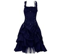 Steampunk Clothing Women's Strappy Dress - Gothic Dresses Women's Sleeveless Punk Dress with Ruffles Elegant Palace Party Dress A-Line Cocktail Dress Halloween Carnival Costume Festive Outfit Prom