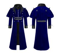 Steampunk Coat Long Men's Gothic Clothing Vampire Cosplay Costume Vintage Medieval Clothing Renaissance Jackets Victorian Long Coat Medieval Palace Uniform Carnival Party