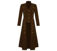 Steampunk Coat Men's Double Breasted Gothic Trench Coat Men's Long, Black Medieval Jacket Victorian Court Rock Retro Cosplay Uniform Elegant Performance Clothing Halloween Costume