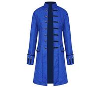 Steampunk Coat Men's Gothic Jacket Midi Classic Black Trench Coat with Buttons Victorian Frock Coat Trendy Uniform Performance Clothing Fancy Dress Costume