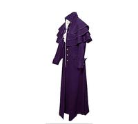 Steampunk Coat Men's Medieval Clothing Stand-Up Collar Vintage Jackets Gothic Victorian Clothing Renaissance Uniform Medieval Palace Frock Coat Halloween Cosplay Coats for Carnival