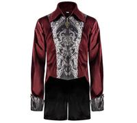 Steampunk Coat Men's Medieval Tailcoat, Vintage Gothic Long Coat Renaissance Clothing Victorian Gothic Costumes Medieval Palace Coat Halloween Jackets Carnival Coats for Adults