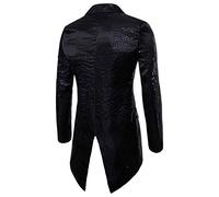 Steampunk Coat Men's Sequins, Gothic Tailcoat Men's Long, Glitter Coat Medieval Frock Coat Victorian Court 70s Disco Glitter Jacket Elegant Tuxedo Theatre Performance Clothing Halloween Costume, black