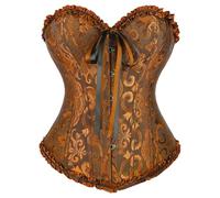 Steampunk Corset Top, Women's Bustiers & Corsets, Women's Plus Size Satin Overbust Lace Up Boned Corsets Shapewear Lingerie Bodysuit Vintage Halloween Costume