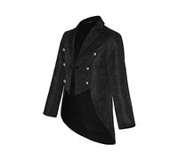 Steampunk Costume Men's Gothic Tailcoat Men's Midi, Fashion Black Coat Jacquard Victorian Yard Frock Coat Retro Medieval Tuxedo Elegant Jacket Vampire Cosplay Clothing Halloween Costume