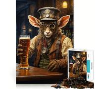 Steampunk Craft Beer Faun 1000 Piece Jigsaws for Teenagers Mind Exercise Toy Mental Relax Design Assembly Santa Wish List 50x75cm