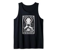 Steampunk Crocheter Skeleton Tarot Card Enjoys Soft Yarn Tank Top