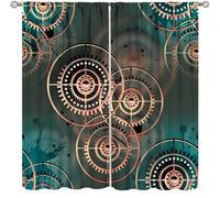 Steampunk Curtains,Vintage Mechanical Gear Print Home Decor Drapes for Bedroom Living Room Kitchen Window Treatment 2 Panels Set Total Size 42" W X 45" L Inch