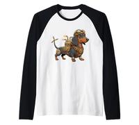 Steampunk Dachshund Steam Punk Dachshund Vintage Sausage Dog Raglan Baseball Tee