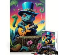Steampunk Dino Guitarist 1000 Pieces Jigsaw Puzzles for Adults Recall Upgrade Stress Relief Tight Cut Santa Wish Pick 50x75cm