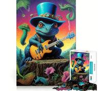 Steampunk Dino Guitarist Jigsaw Puzzles for Adults 1000 Pieces Strengthen Recall Soothing Fun Quality Edge Lovely Present 38x26cm