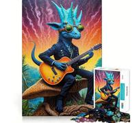 Steampunk Dino Rhythms Jigsaw Puzzle for Teenagers 1000 Pieces Fine Logic Toy Calm Pastime Neat Edge Art Collection Piece 38x52cm