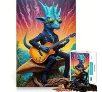 Steampunk Dino Rhythms Jigsaw Puzzle for Teenagers 1000 Pieces Mental Logic Toy Stress Release Firm Cut Santa Wish Gift 50x75cm