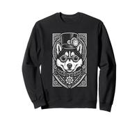 Steampunk Dog Outfit Fantasy Mechanical Husky Lover Art Sweatshirt