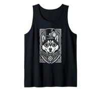 Steampunk Dog Outfit Fantasy Mechanical Husky Lover Art Tank Top