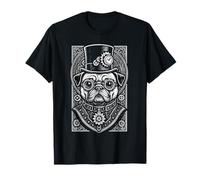 Steampunk Dog Outfit Fantasy Mechanical Pug Lover Art T-Shirt