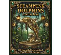 STEAMPUNK DOLPHINS Coloring Book: 50 Mechanical Dolphin Designs for Adults (Steampunk Coloring Book Collection)