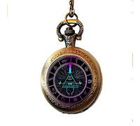 Steampunk Drama Gravity Falls Mysteries Bill Cipher Wheel Pocket Watch Necklace