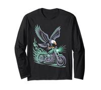 Steampunk Eagle and Motorcycle Fusion Art Long Sleeve T-Shirt
