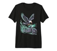 Steampunk Eagle and Motorcycle Fusion Art Premium T-Shirt