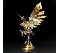 Steampunk Eagle Mechanical Model Kit with LED Eyes - 3D Metal DIY Display for Adults, 650PCS Buildable Engineering Art with Multi-Color Lighting, Collector's Desktop Sculpture