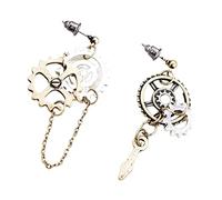 Steampunk Earrings Asy mmetric Dangle Ear Studs Charms Wedding Club Type 1