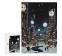Steampunk Fantasy Kingdom Vertical Wooden Jigsaw Puzzles for Adults Challenge Intelligent Puzzle Letter on Back Picture Home Decor